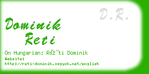 dominik reti business card